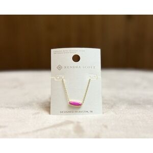 Kendra Scott 14K Gold Brass Eva Long Pendant Necklace with Magenta Magnesite